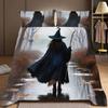 3-teiliges Bettwäsche-Kissenbezug-Bettbezug-Set Hexenmuster 2D Digitaldruck Für Schlafzimmer Hotel Wohnheim Dekoration