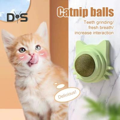 Palla di Erba Gatta Comestibile Giocattolo Palla di Erba Gatta Sicuro Sano Masticabile per Gattini Pulizia dei Denti Giocattolo Dentale Leccornie da Parete Giocattolo Palla da Leccare per Gatti da Interno