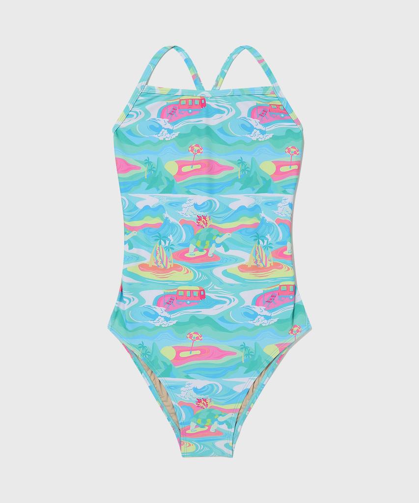 Lupeulupeu [Turtle Island_Mint] One-Piece Swimsuit