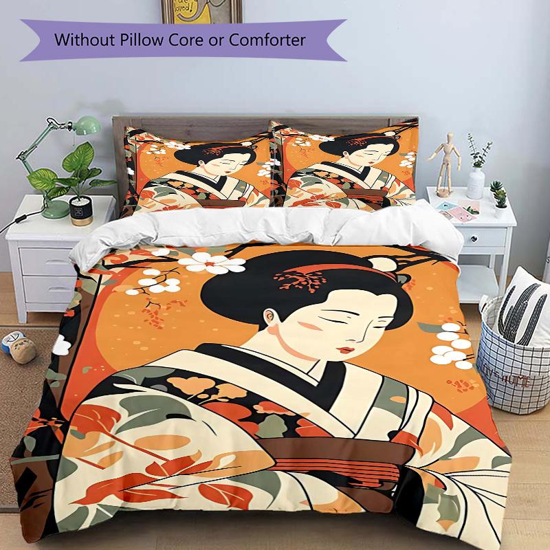 

3pcs Anime Cartoon Design Comforter Set with One Quilt Cover and Two Pillowcases (No Core) - Festive Gift for Bedroom and Guest Room Decoration, Polye 135x200cm