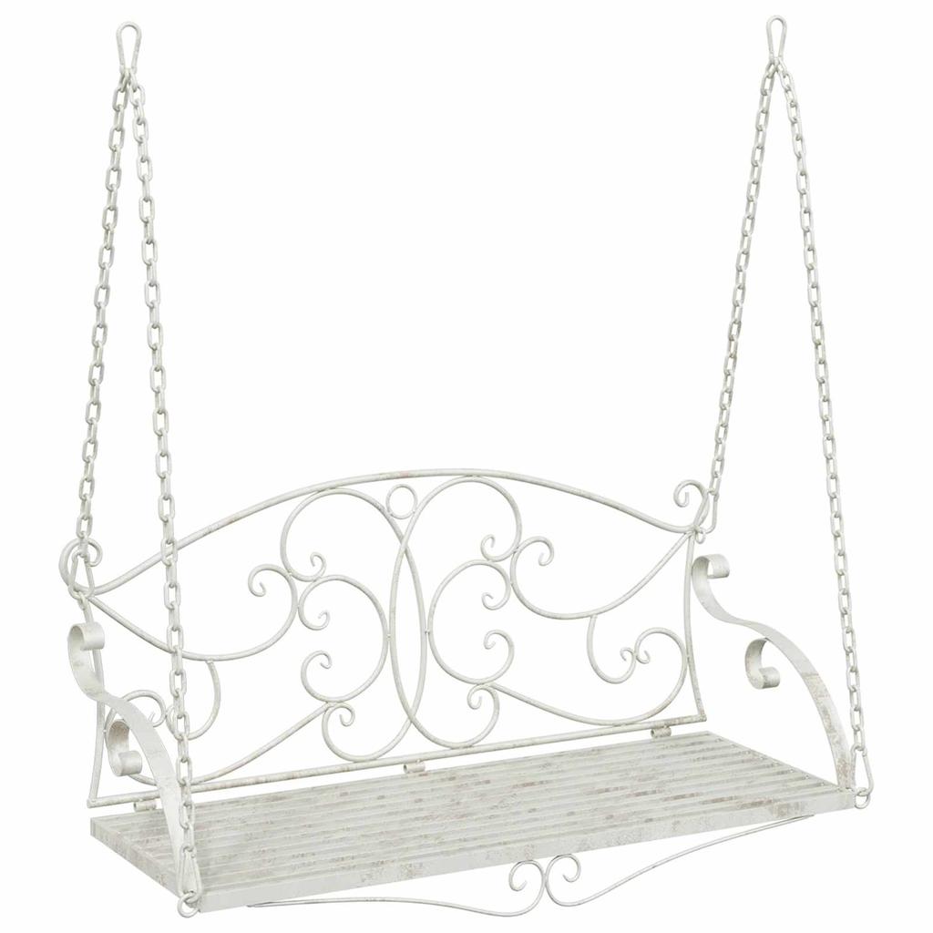 Swing Bench Steel 110 x 52.5 x 47 cm Antique White
