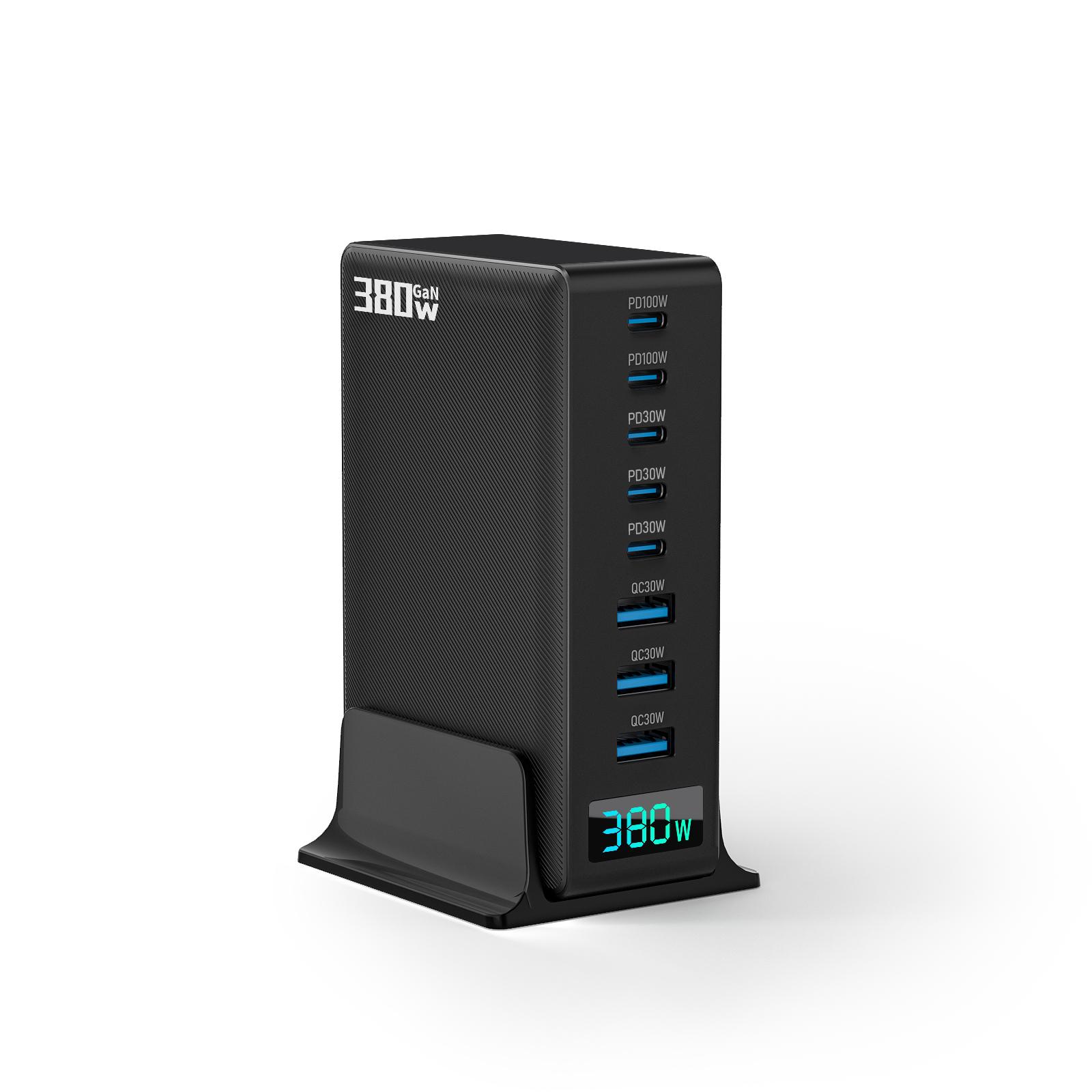 

Full Certification Ready Multi-Port 5 USB 3 Type-C 100W QC3.0/PD3.0 Fast Charging Portable Power Adapter for Tablet Laptop EU чёрный