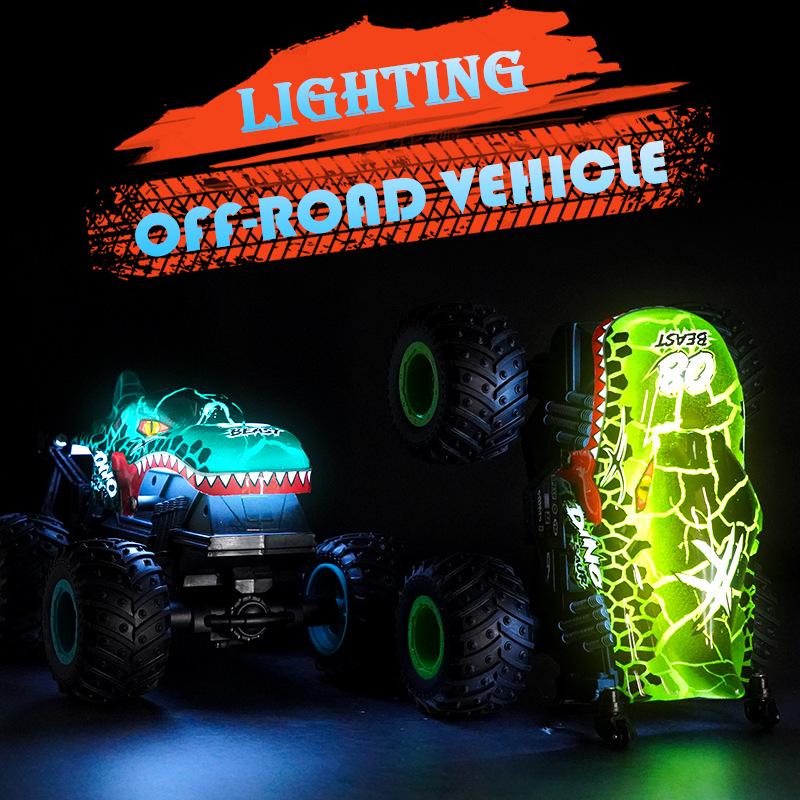 1:20 Shark Head Dinosaur Stunt Off-Road RC Car with Lights and Music - Children's Electric Toy
