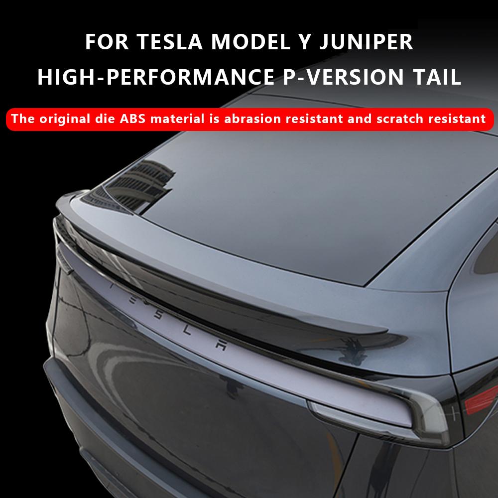 Heenvn ABS Carbon Fiber Spoiler For Tesla Model Y Juniper 2025 2026 Rear Trunk Wing Lid Spoiler Original Modified Car Exterior