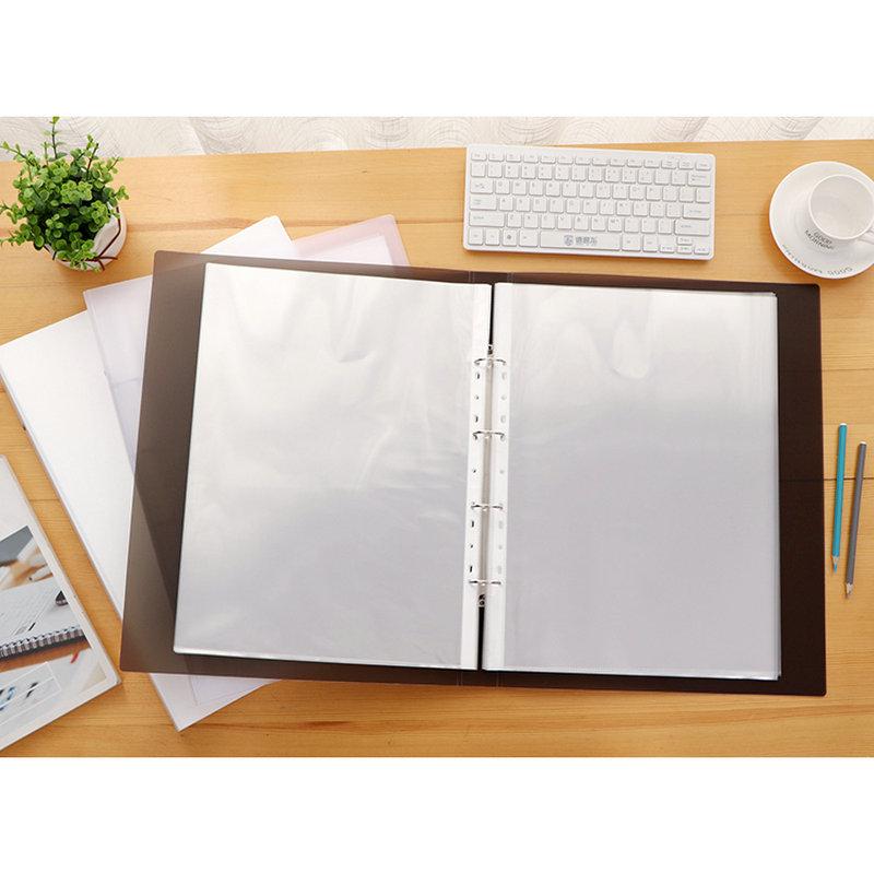 4-Ring Binder A3 Document Holder 4-Rings Folder A3 File Storage Paper Organizer Transparent Binder Sleeves A3 Folder