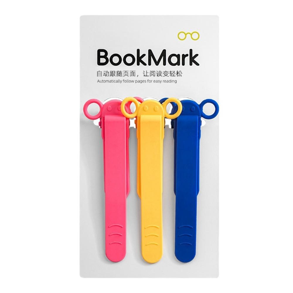 New Silicone Bookmark Clip Cute Elephant Automatically Follows Notebook Page Divider with Pen Holder Page Flipping for School