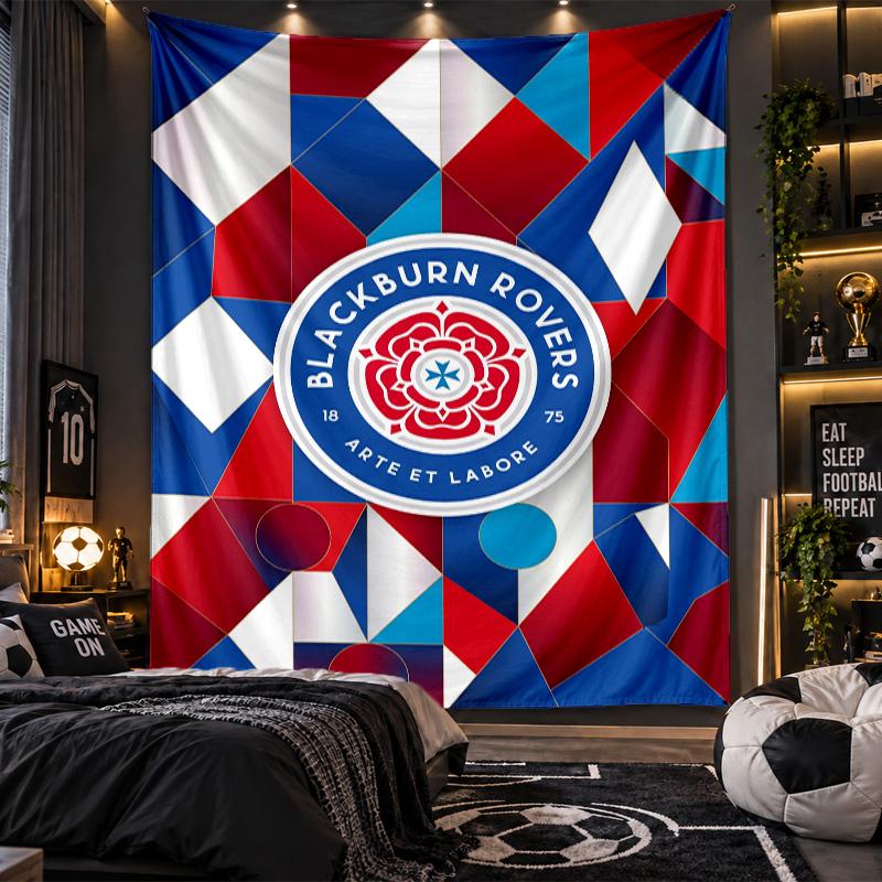 Wall Hanging Tapestry Blackburn Rovers Football Print Cloth for Living Room Bedroom Home Decor