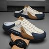 Mens Half Slippers Summer Breathable Mesh Mens Shoes Outdoor Casual Walking Shoes Large Flat Light Mesh Slippers Sandals