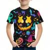 Kinder Halloween 3D Bedrucktes T-Shirt Modisches Mädchen Jungen Kurzarm T-Shirt Halloween Geschenk für T-Shirt