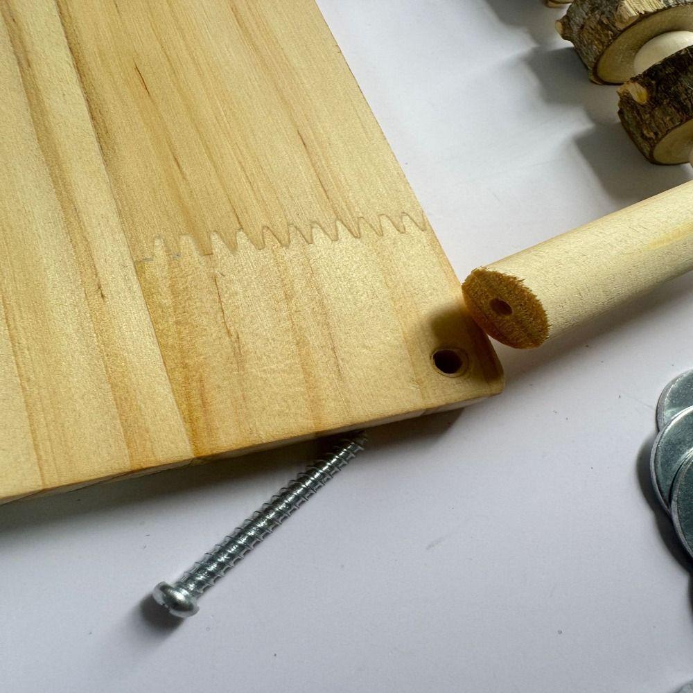 Natural Wooden Parrot Perch Stand Bite-resistance Wear-resisting Bird Paw Grinding Rack Interactive Oral Exercise Station