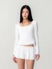 GLOWNY Honey Eyelet Button Long Sleeve (White)