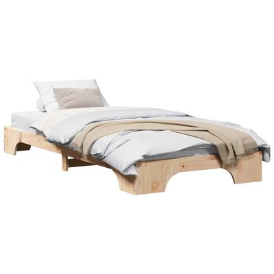 Natural Wooden Bed Frame 75 X 190 Cm Solid Pine Wood