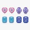 Orecchini Smaltati Multicolore Argento Sterling 925 Lusso Cuore Ovale Taglio Ghiaccio Frantumato Orecchini a Bottone in Zirconia Cubica per Donne Gioielli Raffinati