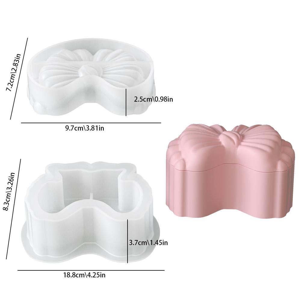Aromatherapy Container Mold Silicone Jewelry Box Mold Bow Storage Box Mold Multi-Functional For Home Decor Aromatherapy Holder