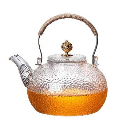 Justinlau Copper Handle Glass Teapot Clear Thickening Glass Kettle High Temperature Resistant Teapot For Electric Ceramic Stove
