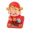 Cai Shen Statue Light Sensing Automatic Nodding Cai Shen Figurine for   Car Dashboard Hotel