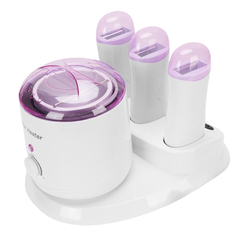 4 In 1 Wax Heater Anti Scald 3 Roll On Wax Warmer Single Pot Transparent Lid 220W for Home Use