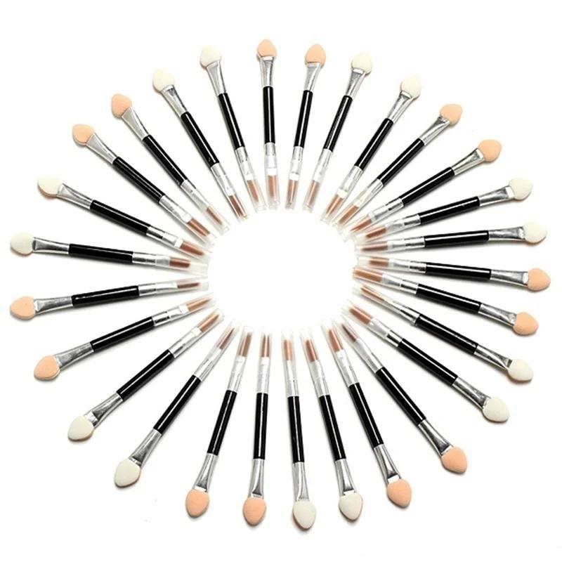 10 Pcs Applicator Double-Ended Cosmetic Brushes Women Makeup Eyeshadow Eyeliner Sponge Lip Brush Set Disposable Makeup Brush