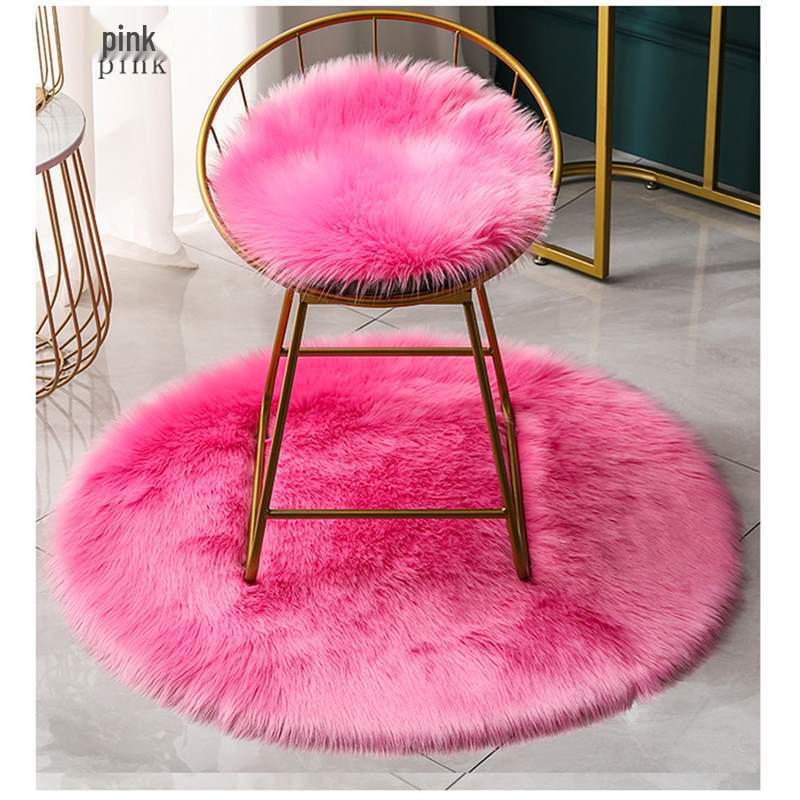 Nordic Plush Round Rug for Bedroom, Chair, and Vanity