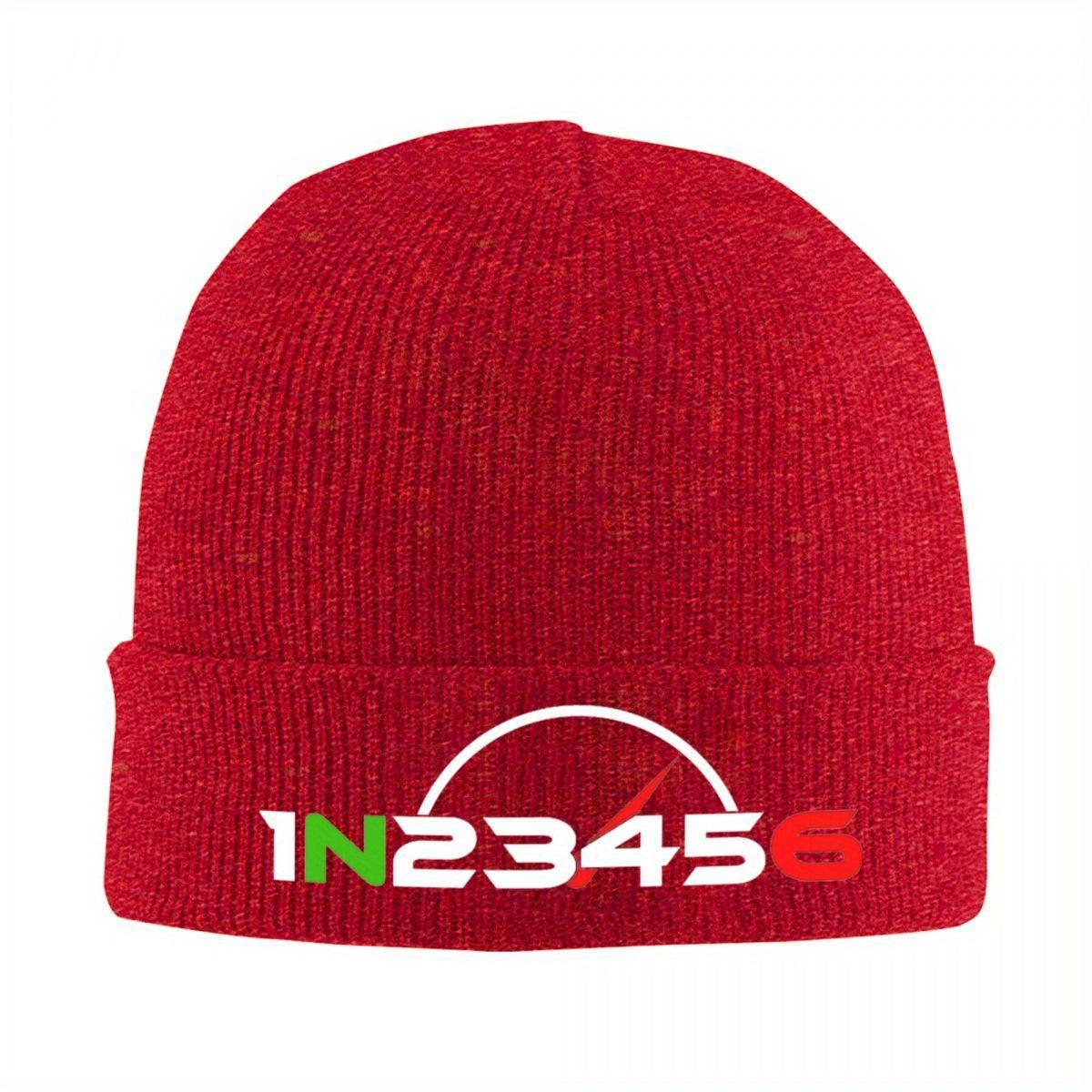 1N23456 Motorcycle Knitted Hat Beanie Autumn Winter Hat Warm New Shift Gears Biker Drop a Gear and Disappear Cap for Unisex Women