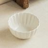 Solid Color Petal Bowl Simple Salad Bowl Ceramic Bowl Embossed Surface Bowl Household Vegetable Bowl Fruit Bowl Tableware Bowl