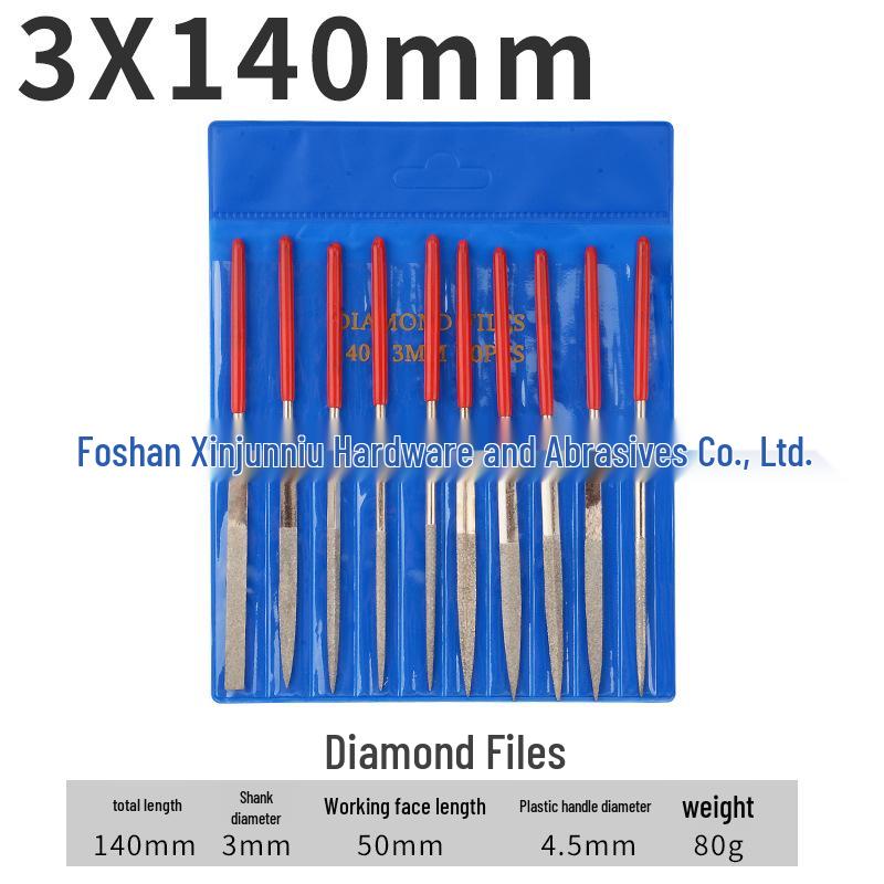 Diamond Grit Shaping Files Set: Electroplated Flat & Round Files for Woodworking