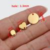 10pcs Stainless Steel Round Ear Studs for Earrings Base Jewelry Making DIY Gold Color Dangle Hole Charm Pendants Components