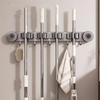 Moisture-Proof Suction Cup Mop Holder Space Aluminum Mop Clip Rack Storage Rack  Household Storage