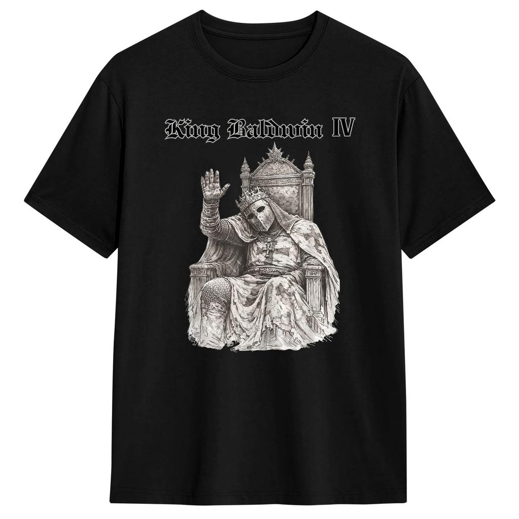 Sliver Mask King Baldwin IV Meme Cotton TShirt For Unisex Summer Vintage T Shirts O Neck Fashion Tees Hot Sale Clothing