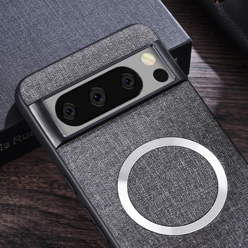 For Google Pixel 8 Pro Magnetic Case TPU+Cloth Dirt-Resistant Phone Cover