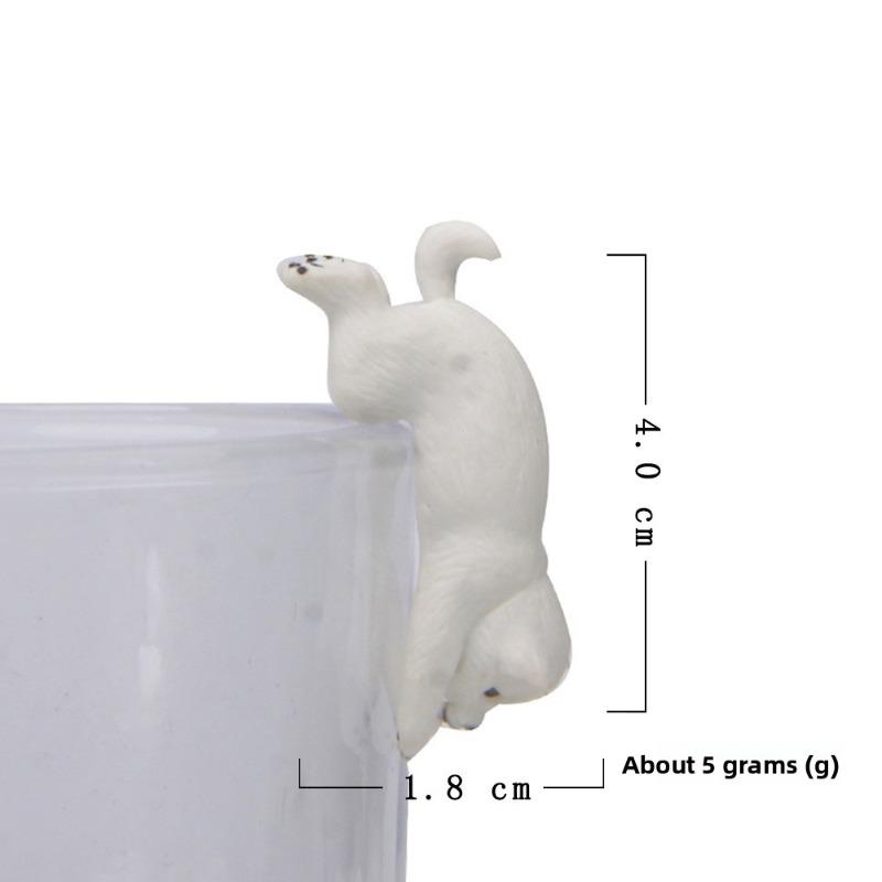 Realistic Warm-colored Super Cute Shiba Inu Seaweed Ball Cup Garden Landscape Figurine Cup Rim Figurine