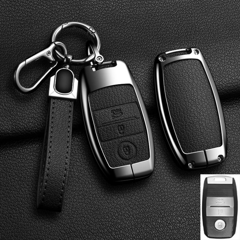 

Car Key Case Cover For Kia Picanto Sportage Rio 3 Cerato 4 Soul K5 Ceed Optima Seltos Sorento Leather Auto Accessories
