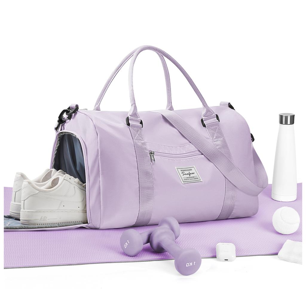 Foldable Travel Bag Men Gym Bag, Waterproof Women's Weekend Travel Bag Large Sail Bag with Wet Pocket and Shoulder Luggage Bag