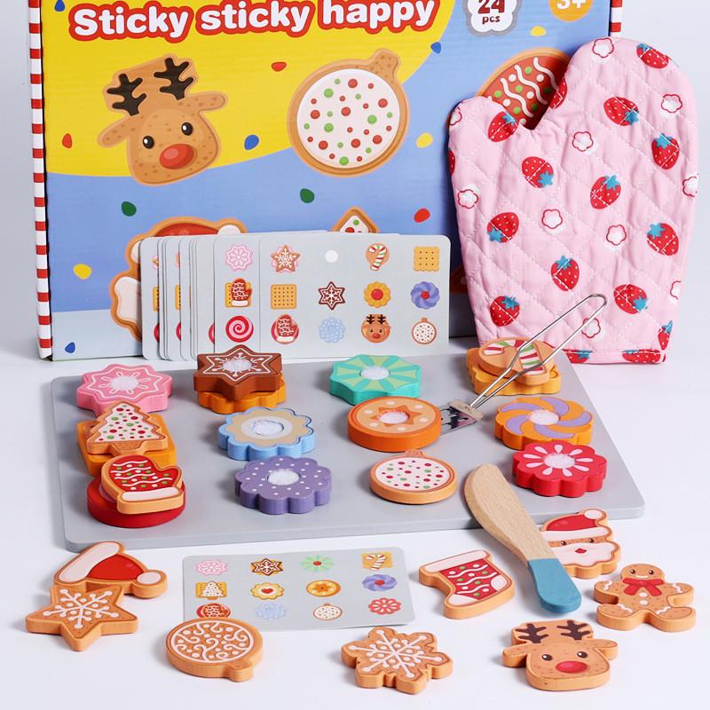 Kitchen Wooden Child Playset With Baking Cookies Parent Child Toy Interactive