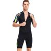 1.5mm Neoprene Shorty Mens Wetsuit UV-proof Front Zip Lycra Short Sleeves Diving Suit for Underwater Snorkeling Swimming Surfing