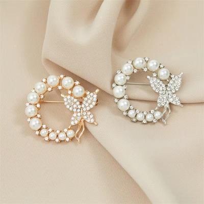 Exquisite Brosche Corsage Pin Feste Kleidung Zubehör Anti-Licht Schnalle Blumen Tier Imitation Perle Zirkon Brosche Schmuck