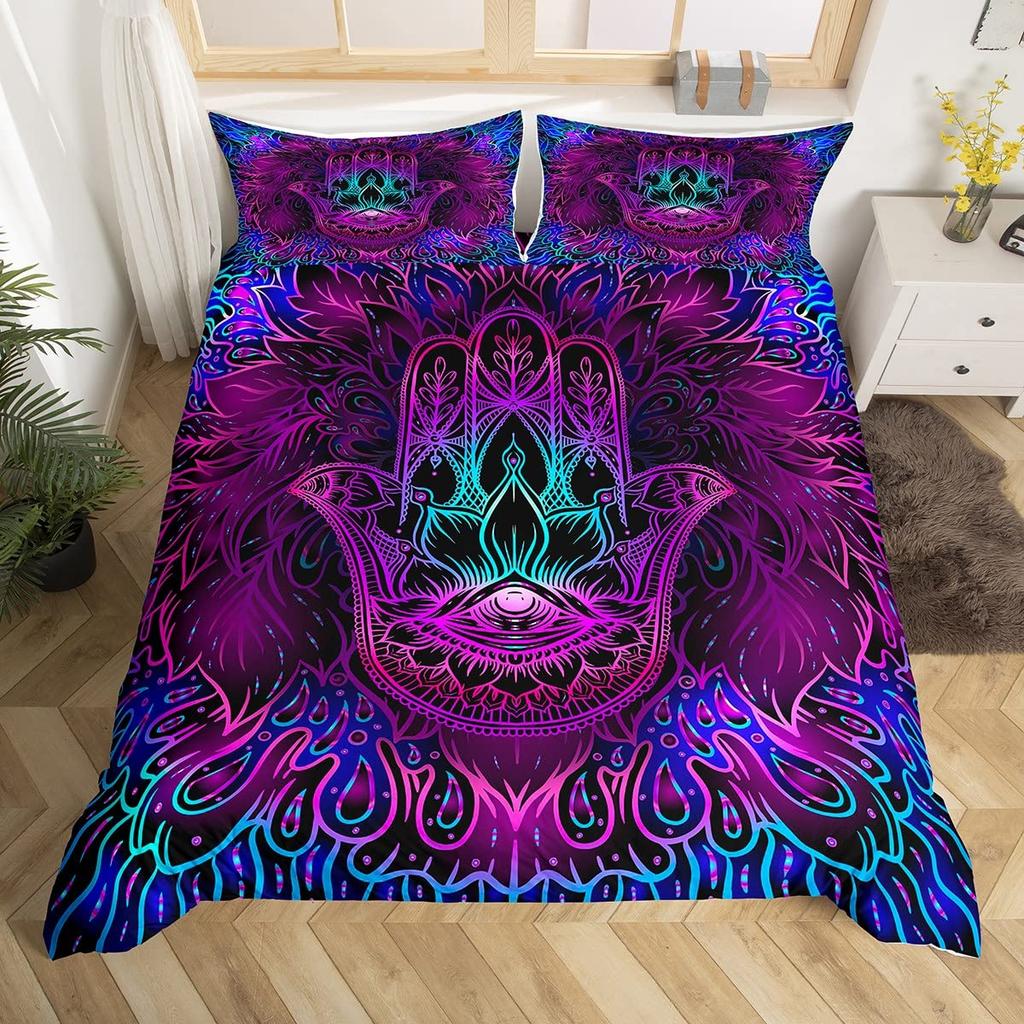Hand Duvet Cover Sets for Teens Adults Queen King Size Lightweight Down Quilt Cover Set Abstract Art Bedroom Decor No Comforter