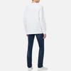 Calvin Klein Loose Fit Letter Casual Comfortable Round Neck Long Sleeve T-Shirt Unisex Tops Bright-White J327339-YAF