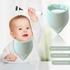 Baby Bibs Baby Bandana Drool Bib Solid Color Adjustable Reusable Button