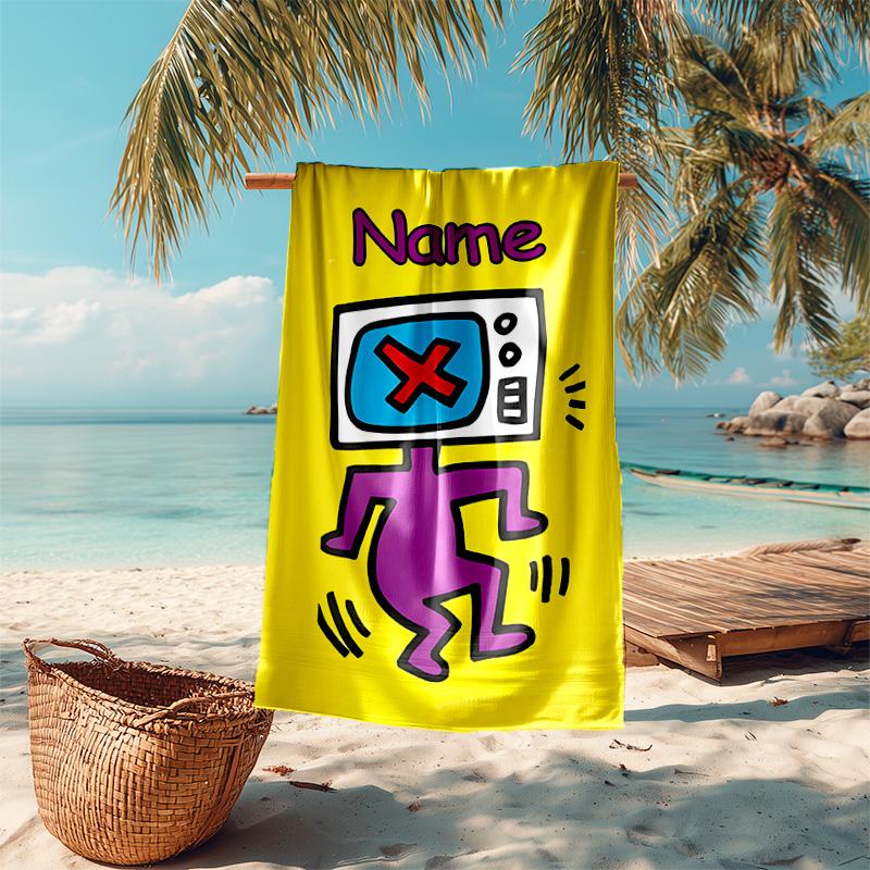 Personalized customized proof beach towel with Untitled Dance pattern - soft, absorbent,quick-drying,perfect swimming,camping&bathing