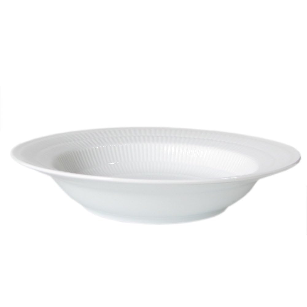 ROYAL COPENHAGEN White Fluted Plate, Deep Plate, Pasta Plate, Soup Plate, 21cm, 2408604, 1017400 [Parallel Import]