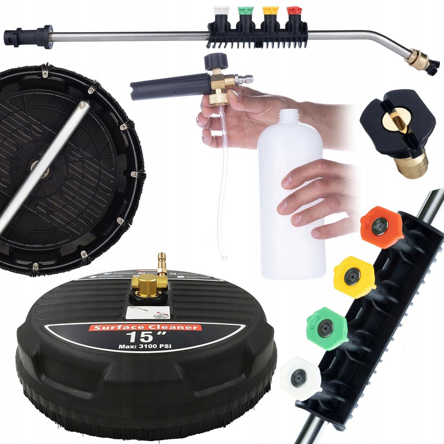 

Rosfix Zestaw do Myjki Ciśnieniowej – Profesjonalna Szczotka T-Racer 15 | Lanca 1/4 z 5 Dyszami | Pianownica 1000ml