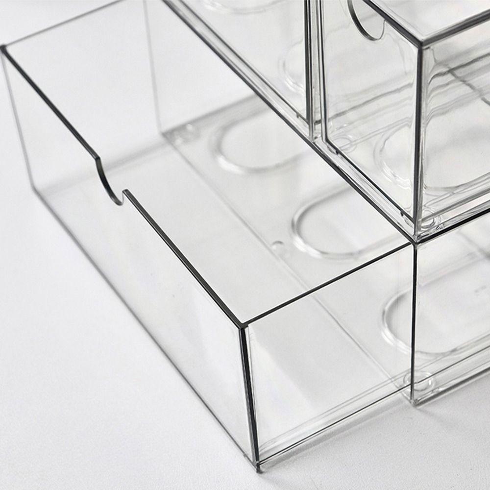 INS Transparent Organizer Shelf Dust Proof Cosmetics Organizer Jewelry Sorting Box  Dormitory Desk