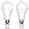 Motion Sensor LED Bulbs E27 PIR Lamp 7W Cool White 6500K LED Light Bulb Auto On/Off for Front Door, Garage, Stairs, Hallway