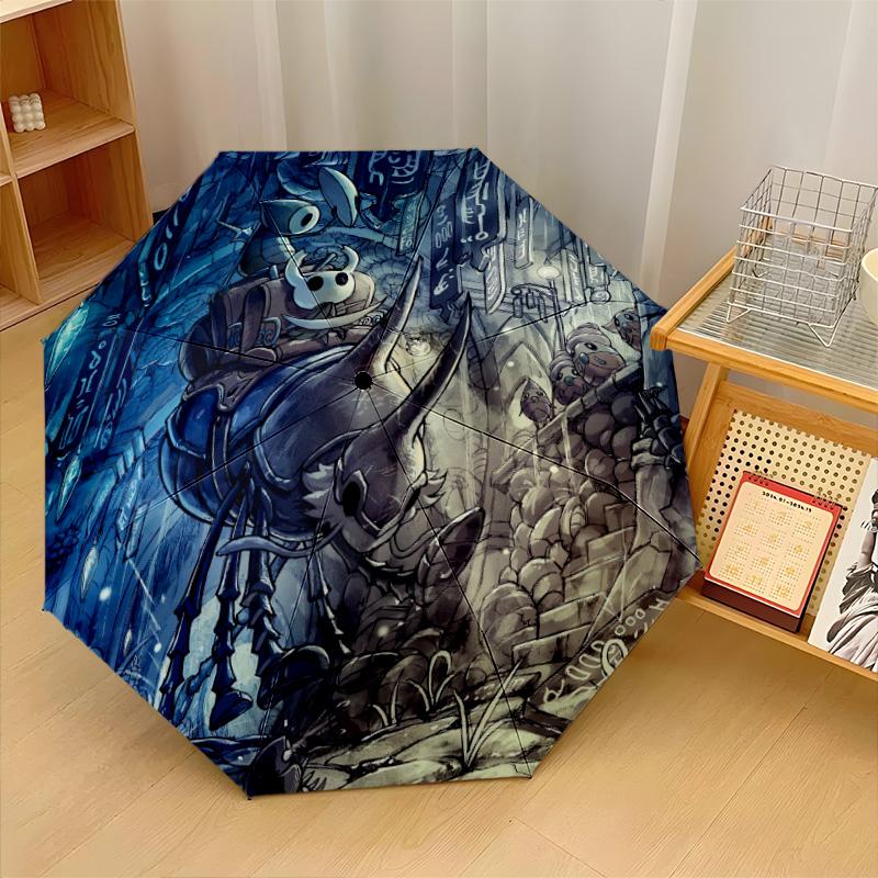 Hollow Knight Windproof Auto 8 Rib Folding Umbrella Portable Outdoor Parasol