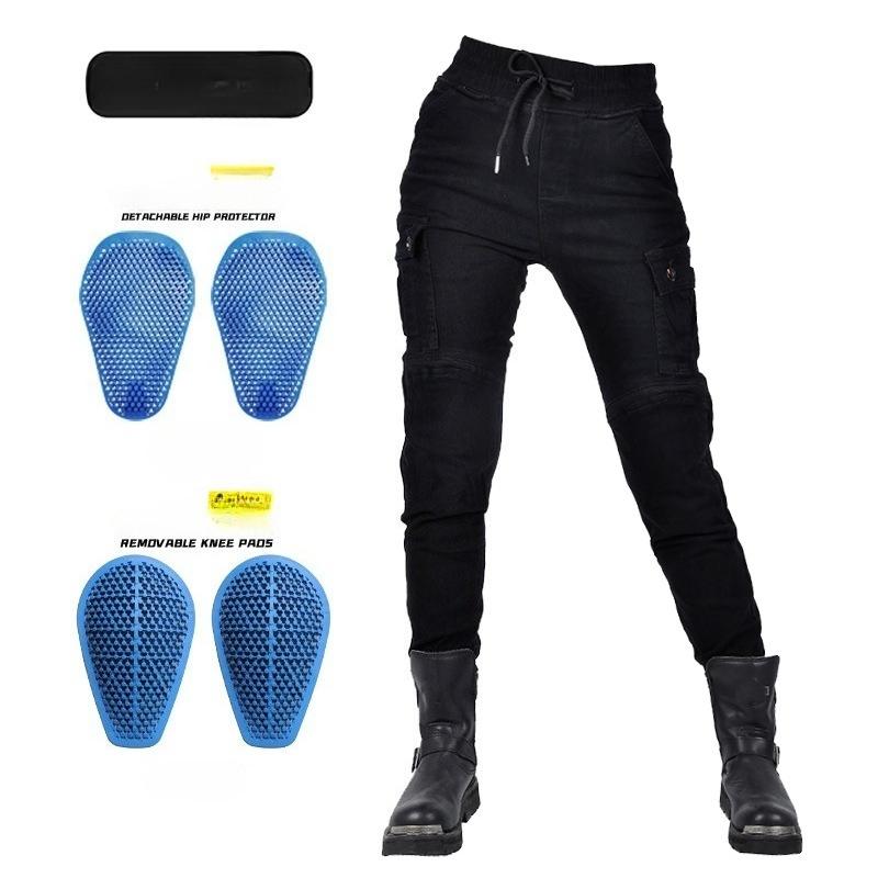 Motorcycle Riding Pants Casual Locomotive Kevlar Drop-proof Camouflage Jeans Threaded Trousers Bundle Legs Ladies Rider