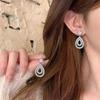 18K Gold Plated Zirconia Teardrop Earrings: Elegant Silver Needle Accessories for Women