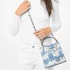 Michael Kors MK Suri Letter Logo Tie-Dye Drawstring Coated Canvas Polyester Bucket Bag Women Bags Sky-Blue 35T1GU2C5I-PALE-BLUE-MULTI