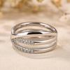 European and Korean three-layer cross line ring  new versatile jewelry, commuter style light luxury wax inlaid ring