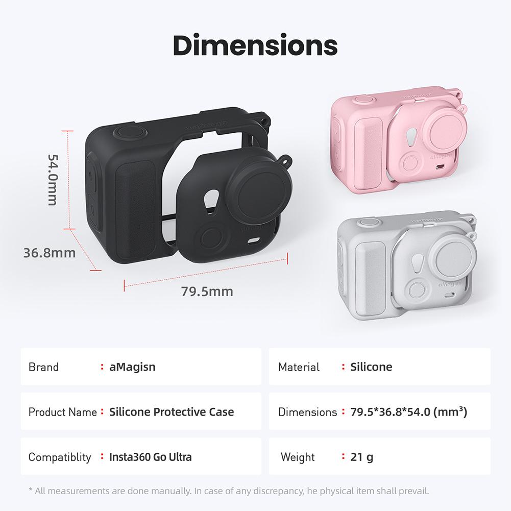 Silicone Protective Case For Insta360 GO Ultra Anti Scratch Lens Screen Protector With Anti-lossing Rope Camera Accessories